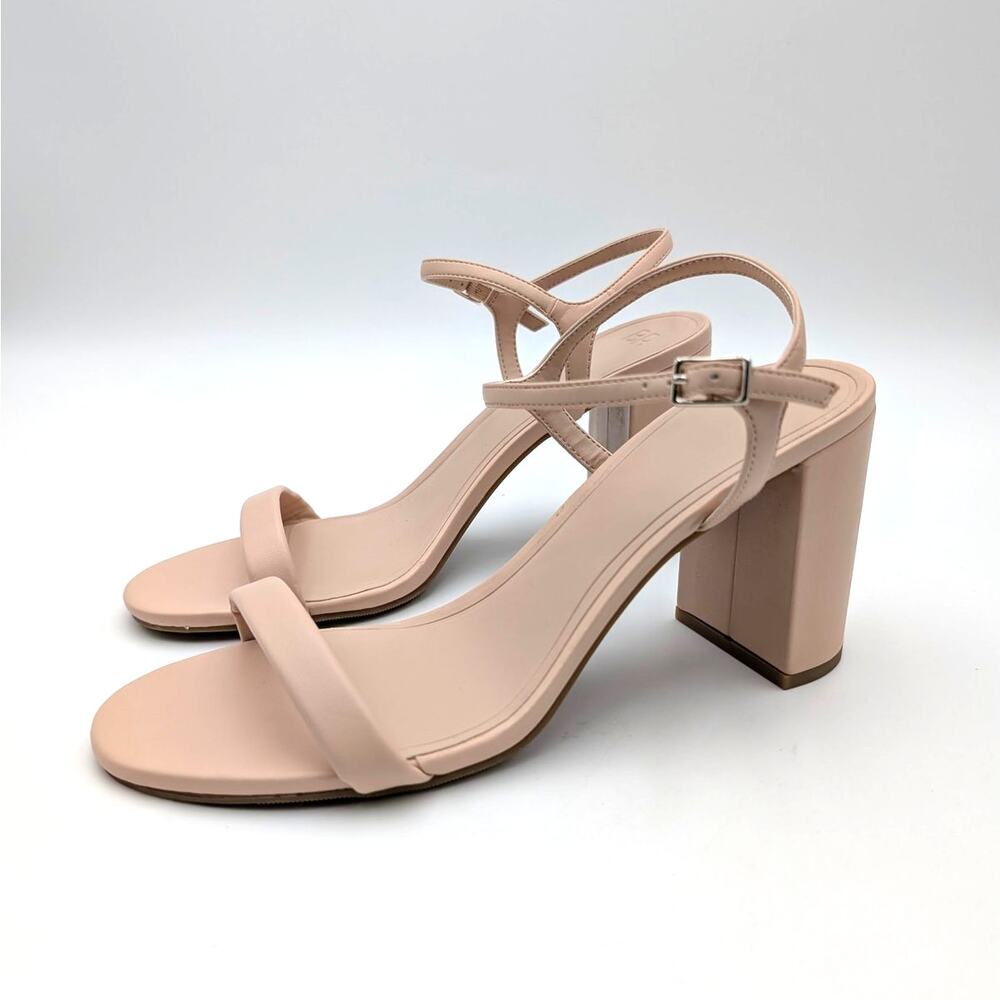 BP Lexy Black Heel Sandals Ankle Strap Women's Natural Size US10M EU40
